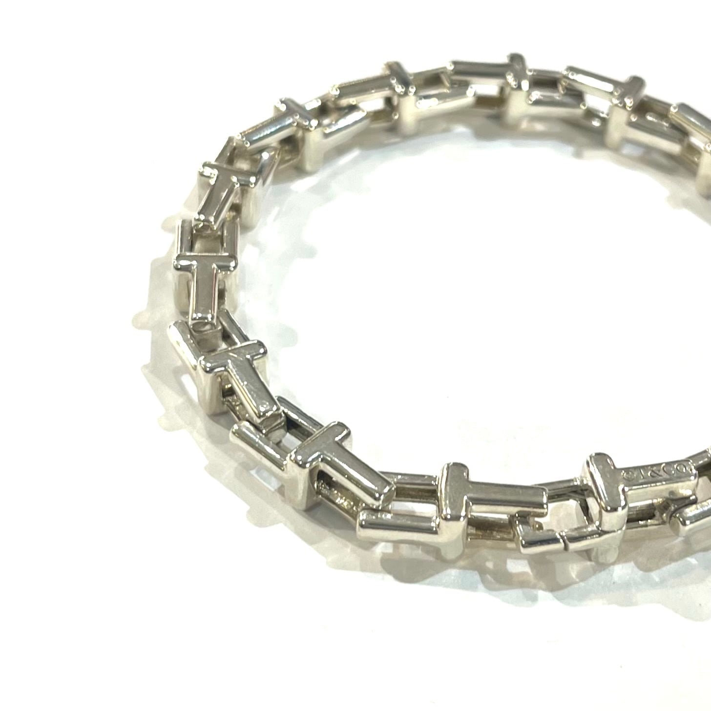 激レア【TIFFANY&CO. 】2290 重厚感Tモチーフ リンクシルバー