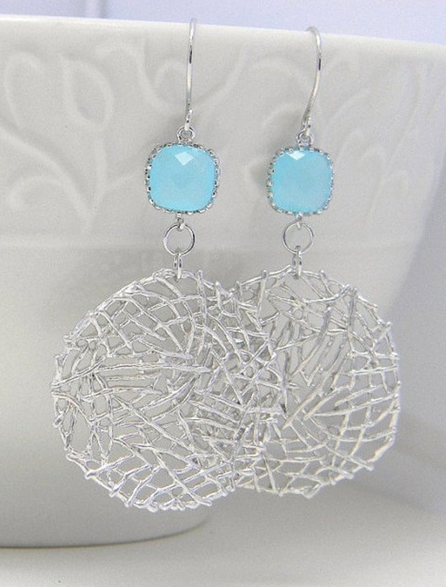 TIffany Blue Jewels Pierced Earring 