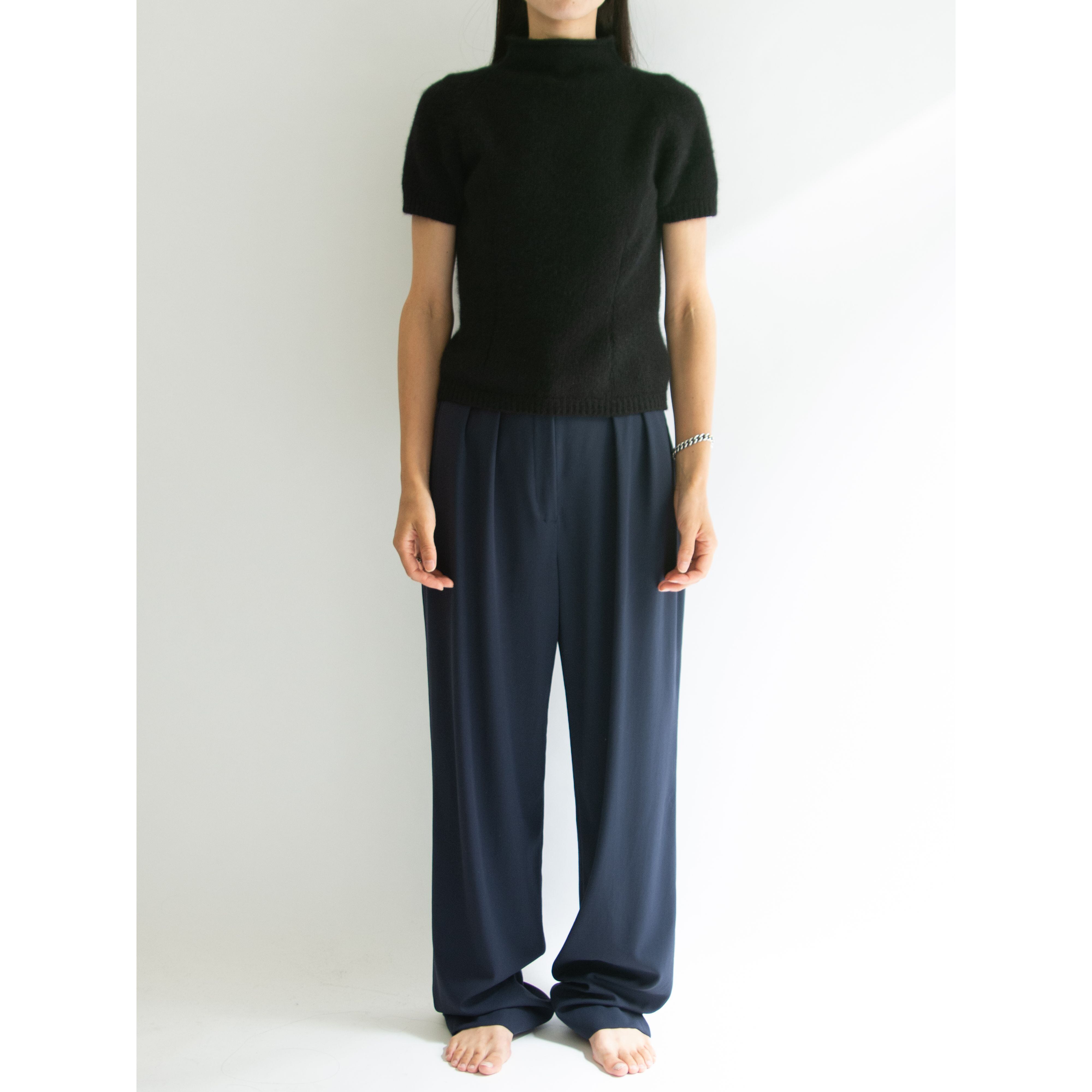 【GIANFRANCO FERRE】Made in Italy Wool-Angora H/S Sweater（ジャンフランコフェレ イタリア製 ウールアンゴラ半袖セーター ニット）