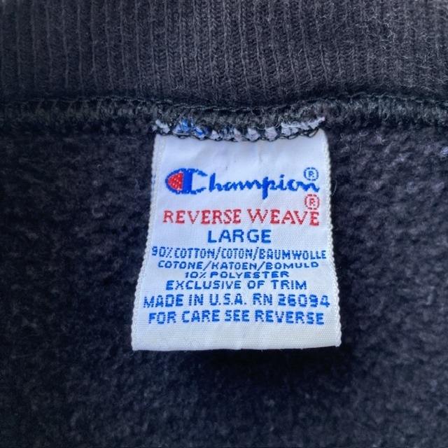 Champion リバースウィーブ スウェット 90s USA製 ブラック MOUNT ROSE 刺繍 ヴィンテージ古着 L 画像7