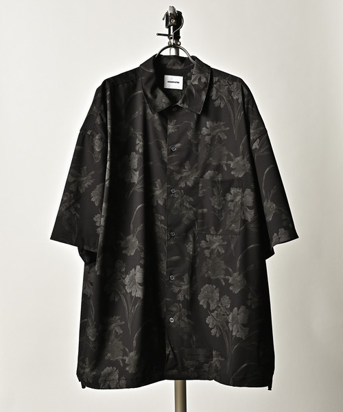 ADAM PATEK floral pattern short sleeve shirt (BLK) AP2315029