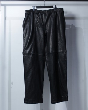 【Caka BLACK】“PERRY ELLIS AMERICA” Switching Design Loose Leather Easy Pants