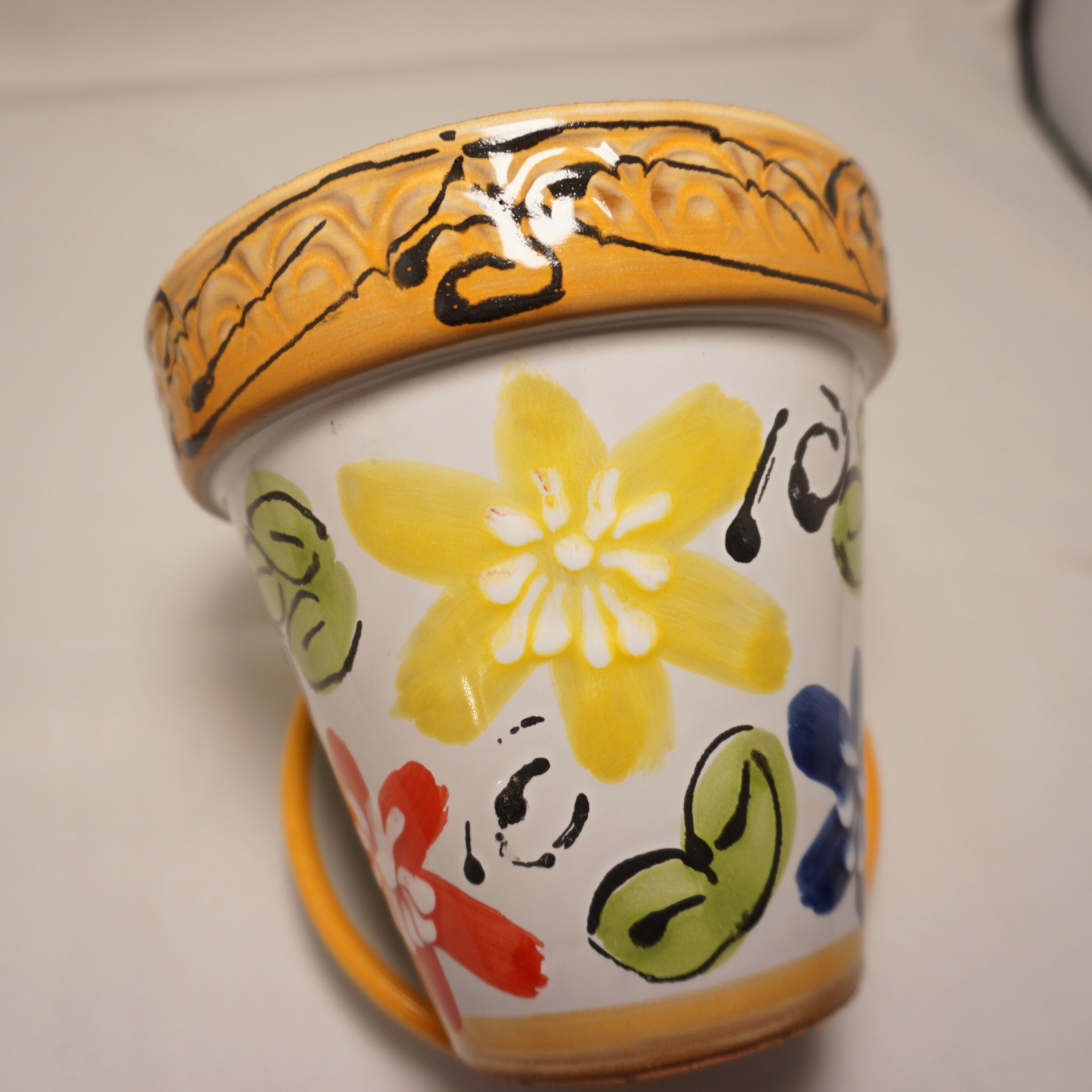 スペイン陶器 ４号プランター 花 Lampada らんぱだ ランパダ