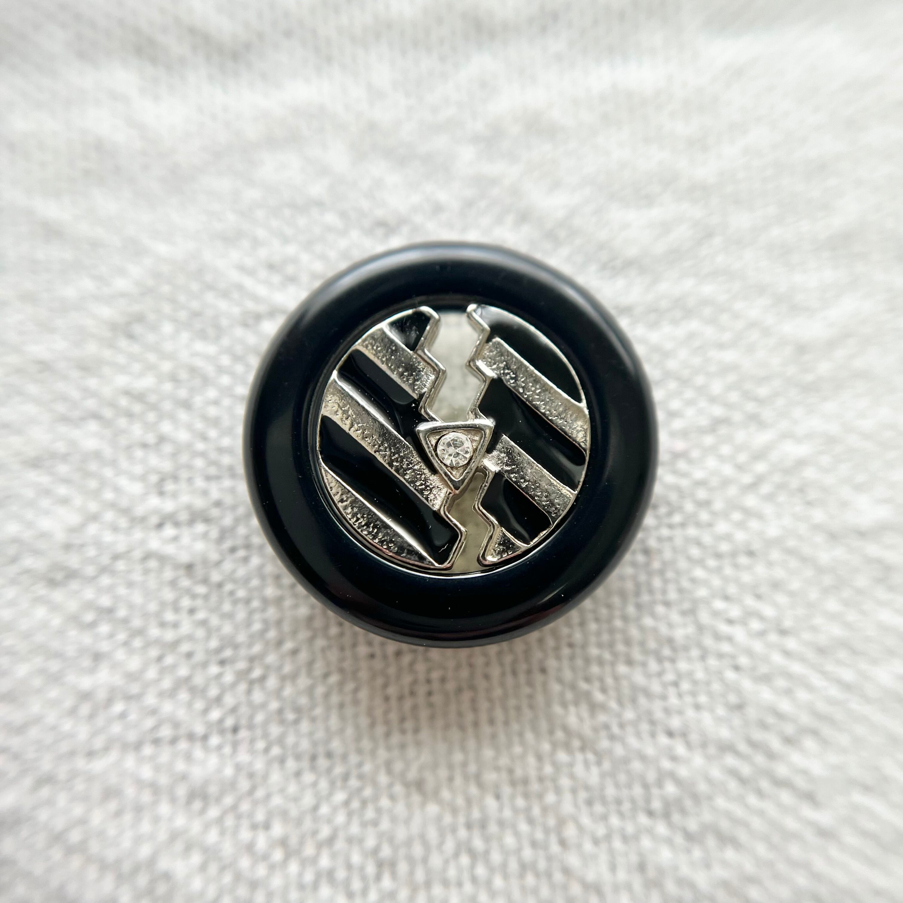 ブラック エナメルボーダー(シルバー) 20mm