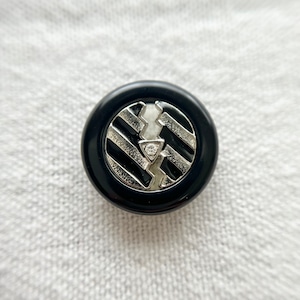 ブラック エナメルボーダー(シルバー) 20mm