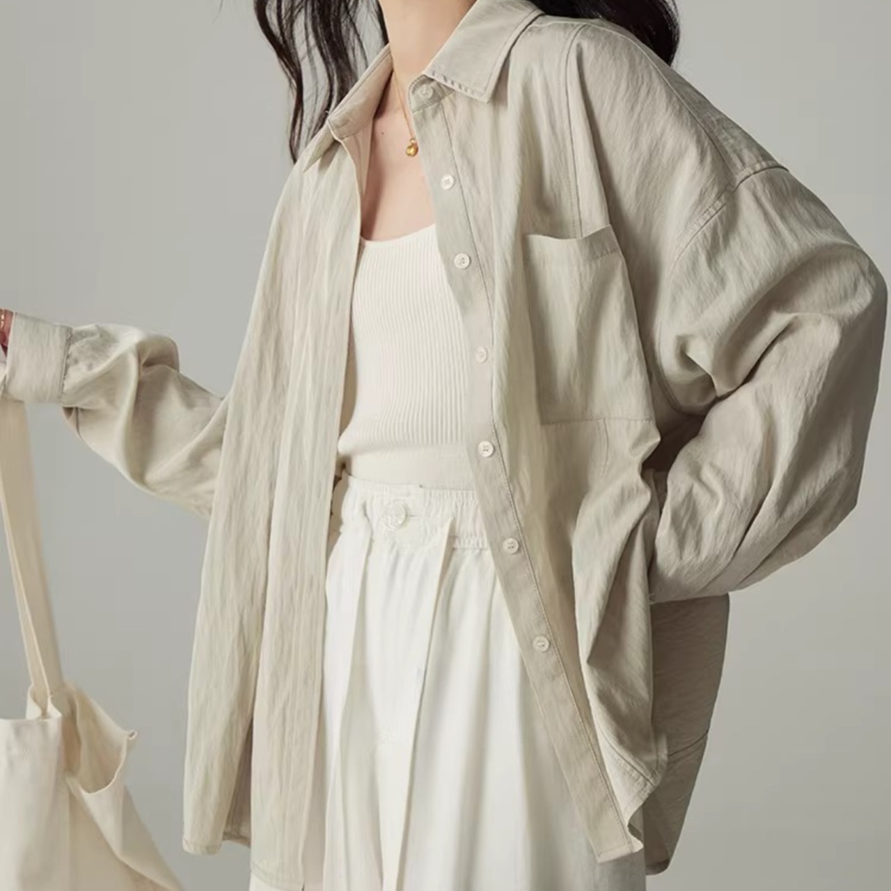 淡色 オーバーサイズ シャツ 00126・画像5