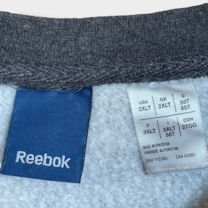 【Reebok】2XLT ビッグシルエット ワンポイント 刺繍ロゴ 無地 スウェット トレーナー プルオーバー ダークグレー リーボック US古着