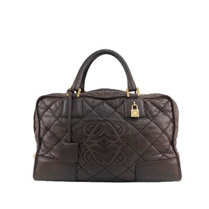 LOEWE ロエベ アマソナ キルティング ハンドバッグ ブラウン 