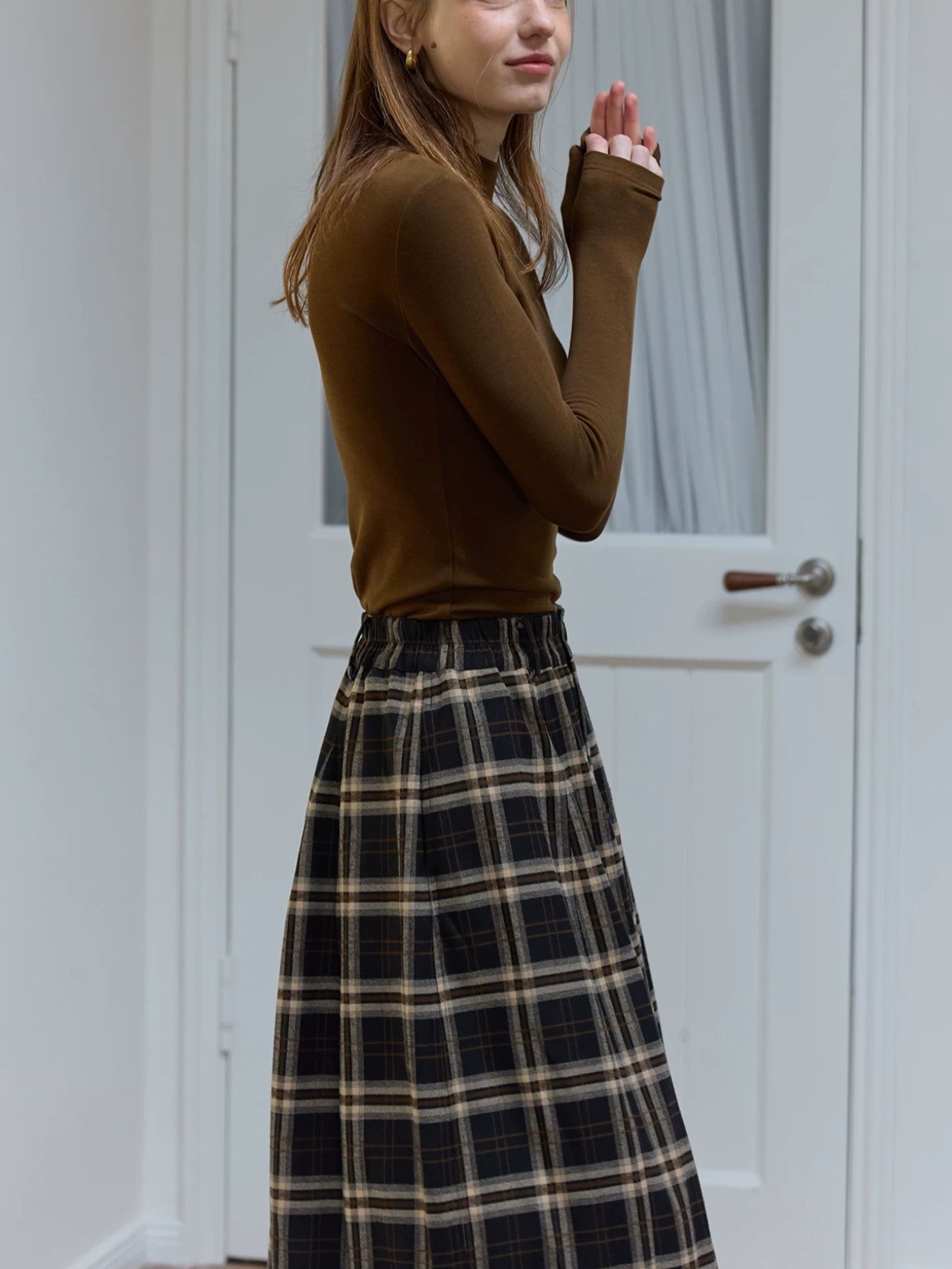 Bourgeon Vintage Check Tucked Skirt F0821
