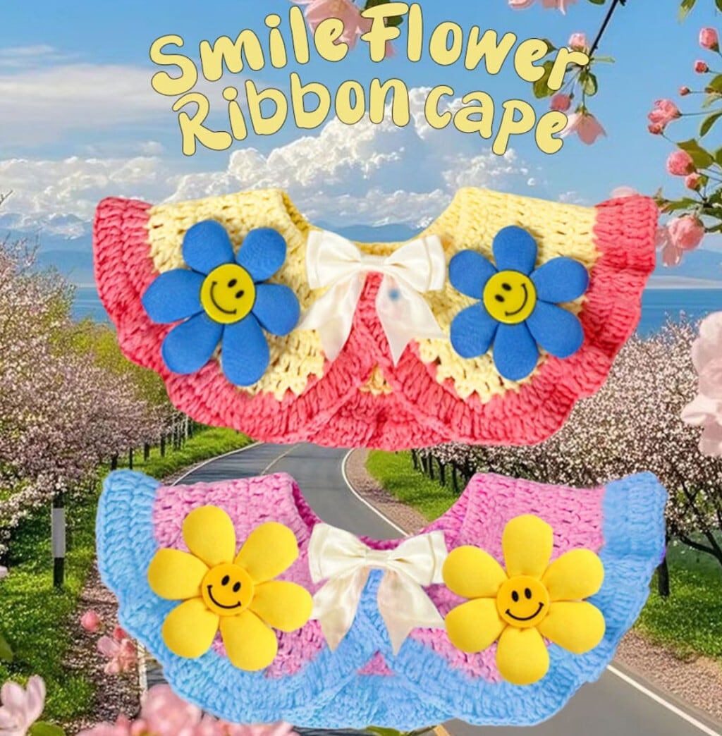 予約【Bam’studio】Smile Flower Ribbon Cape (2Color)