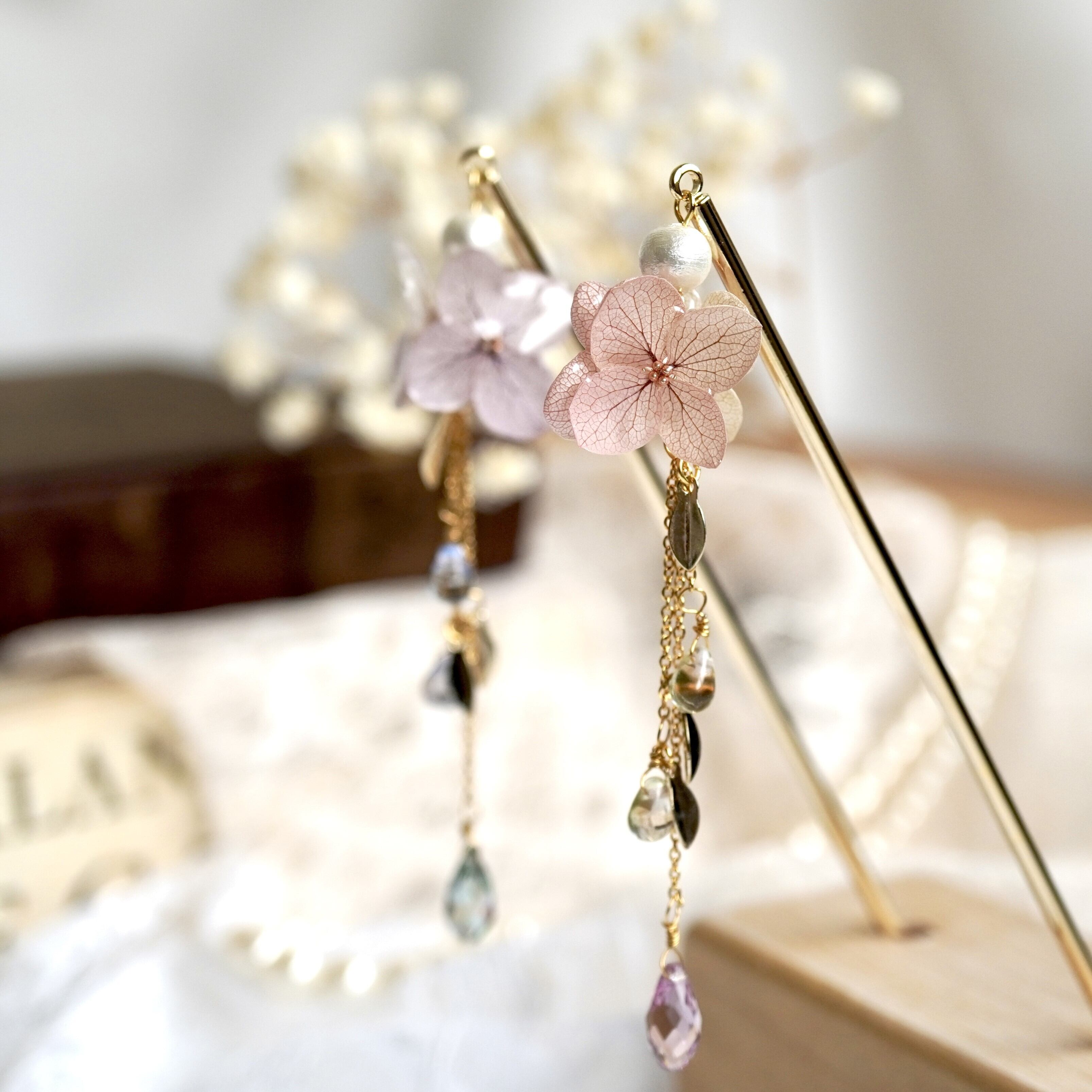 mimi かんざし Brise florale｜ 花風のかんざし – Lavande tamisée（パープル