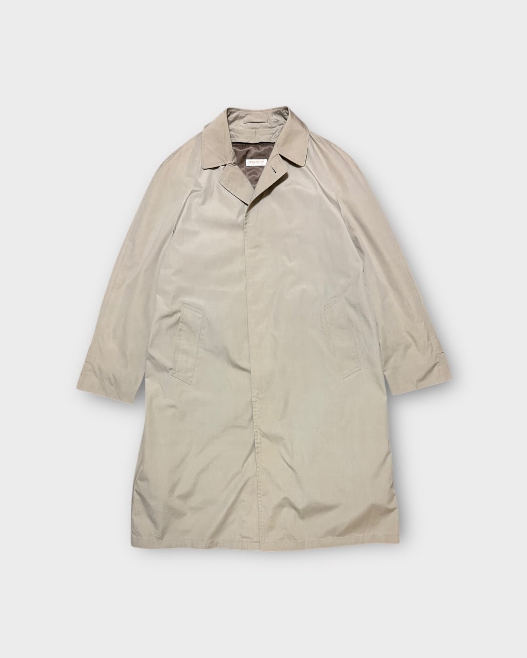 【VINTAGE】1980’s “Brooks Brothers” Balmacaan Coat with Liner Beige