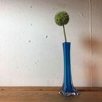 BLUEガラス　レトロ花瓶　一輪挿し 