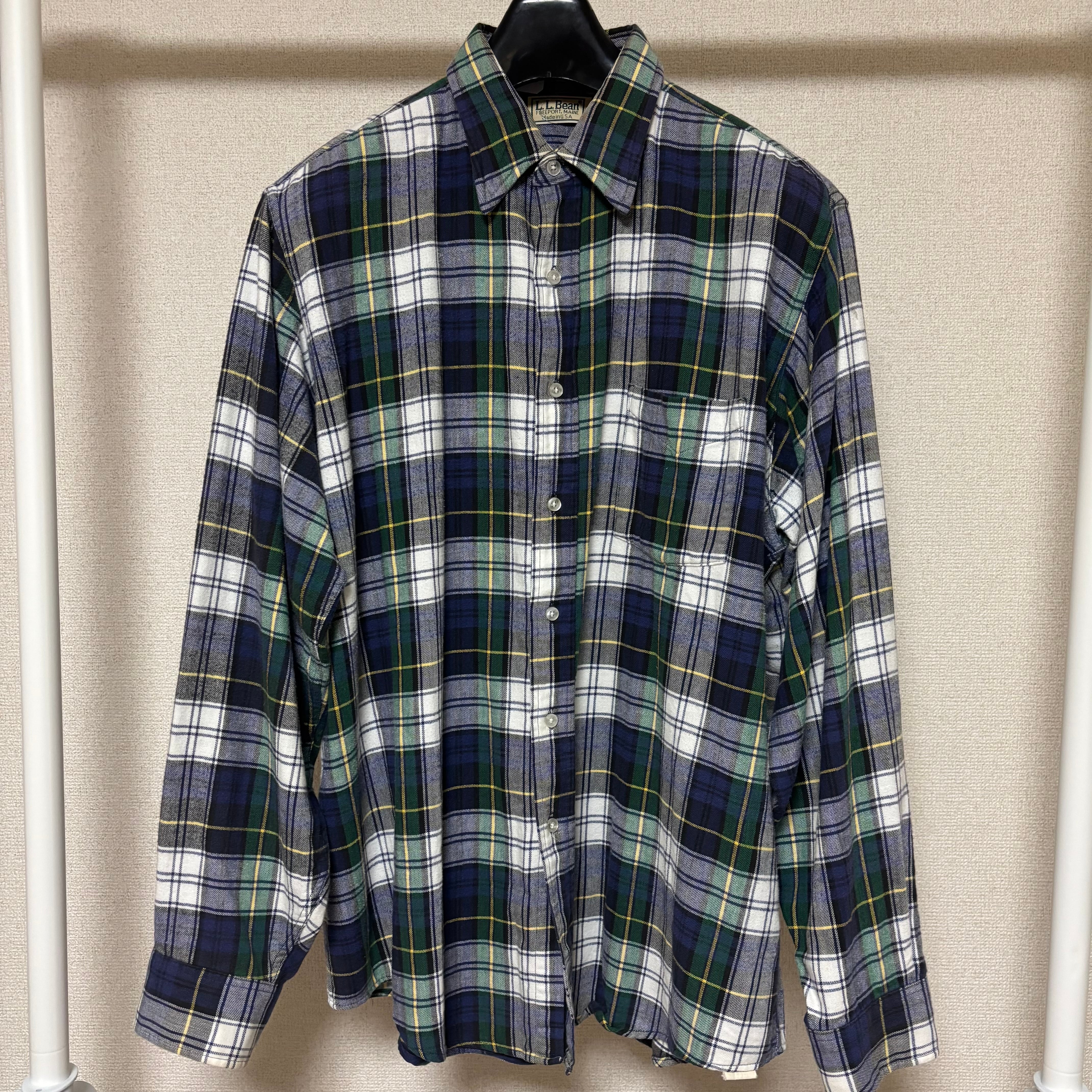 シアサッカー 90s  cotton check Shirt エルエルビーン
