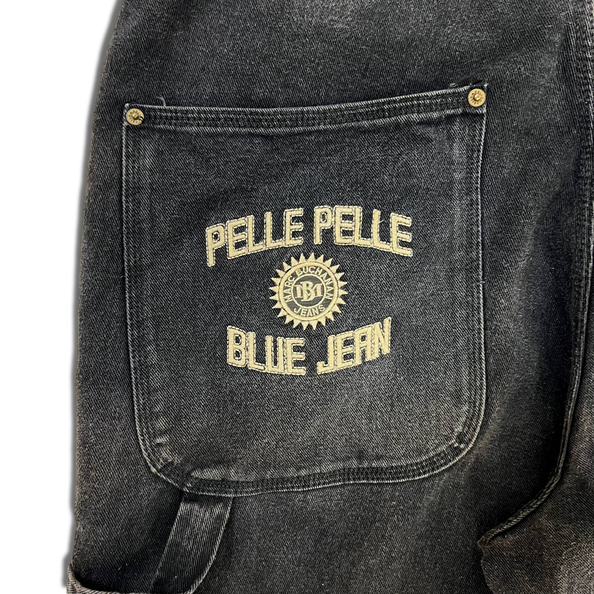 90s ペレペレ デニムペインターパンツ 40 ブラック Pelle Pelle