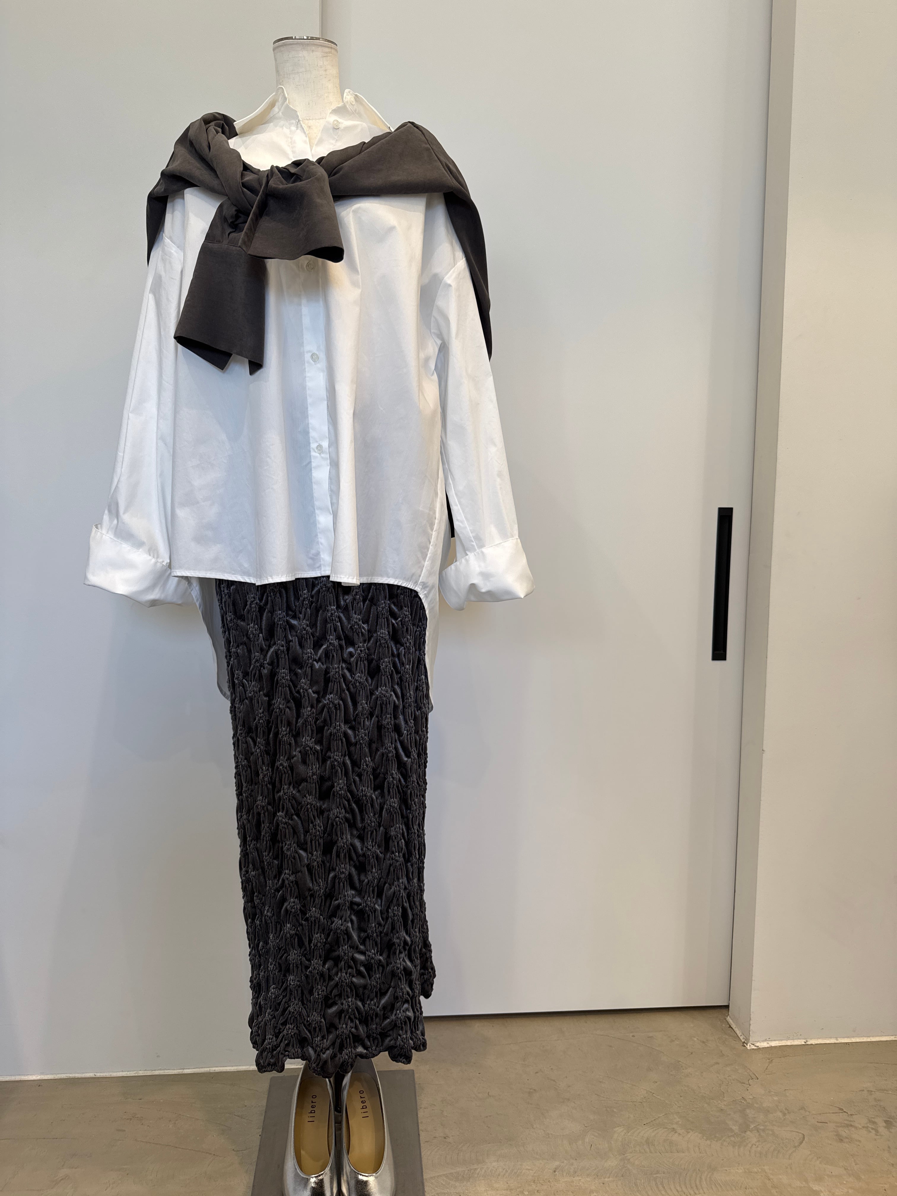 【SELECT】ベロアシャーリングタイトスカート