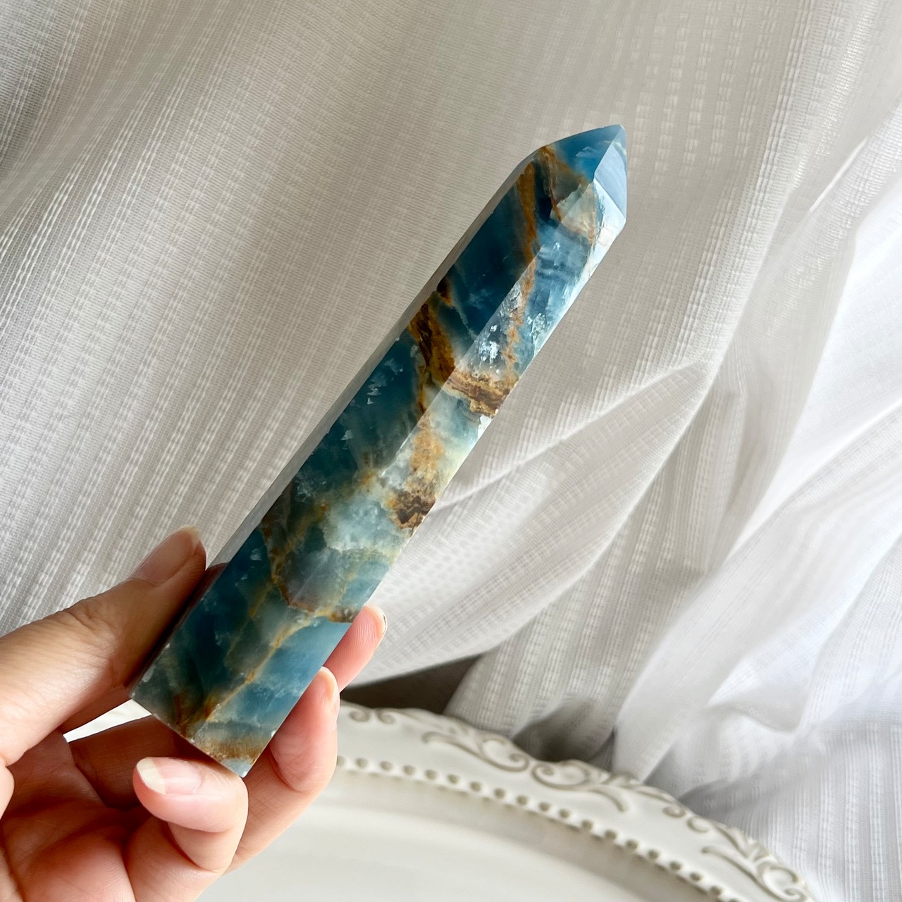 ブルーオニキスタワー0605*天然石ポイント*天然石インテリア*置き物