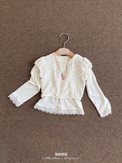 韓国子供服 / BANANA J / 26Autumn / バブル パフスリーブTシャツ / 秋服 / キッズ *XS~JS*