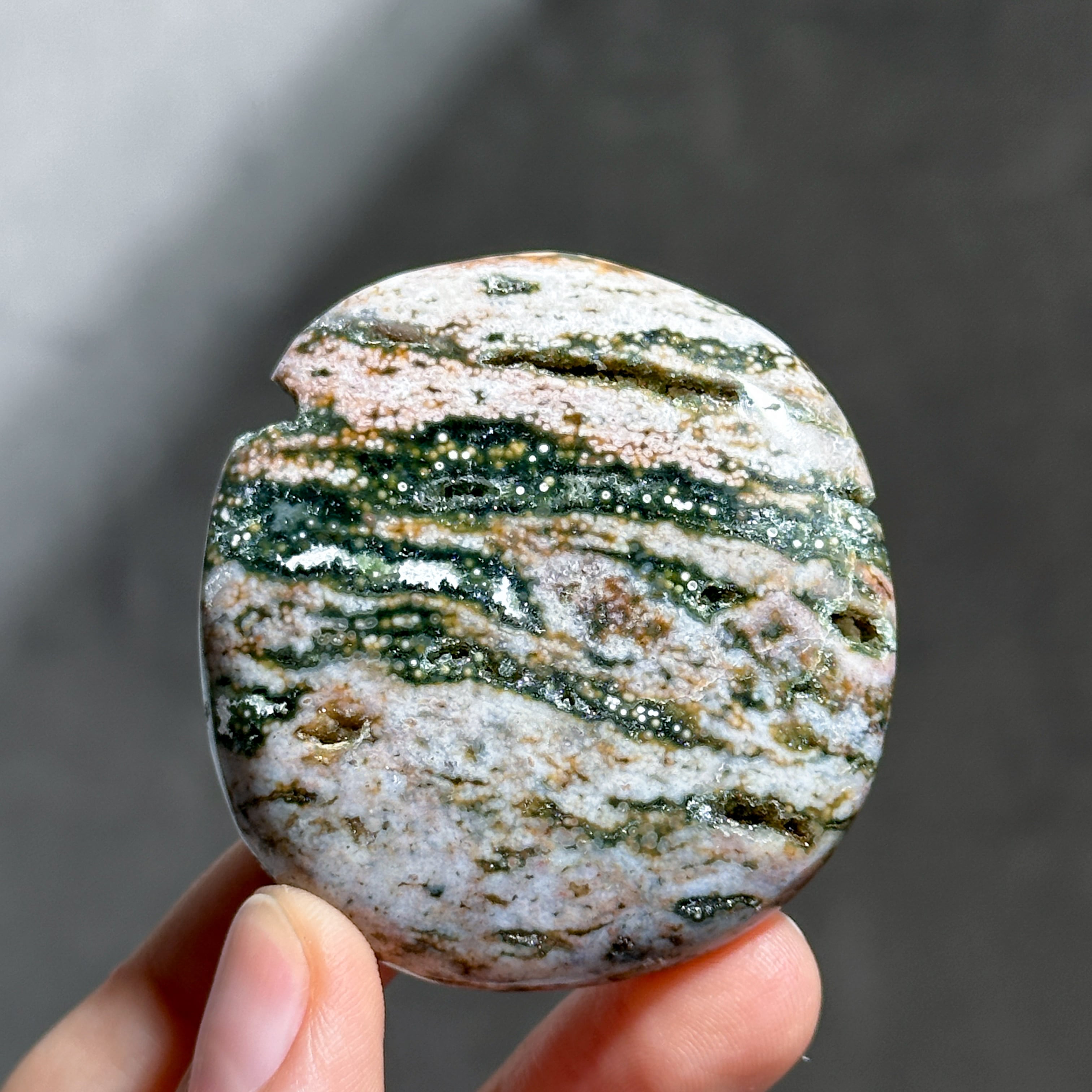 オーシャンジャスパー パームストーン34◇ Ocean Jasper ◇天然石