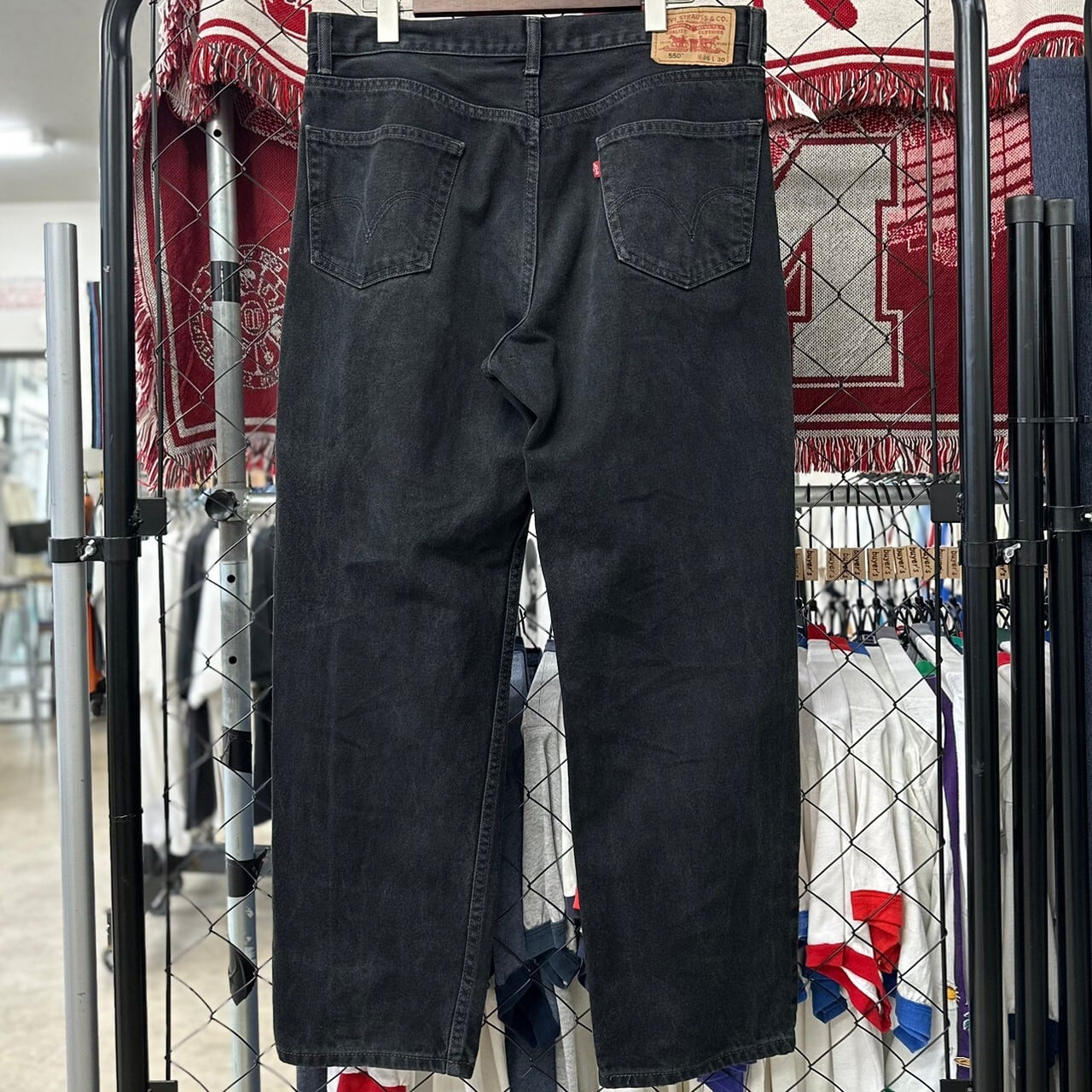 W36 Levi's リーバイス550 ブラックデニム 00s バギーパンツ 黒