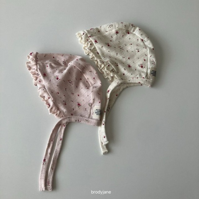 韓国子供服 / 26Autumn / 〖取寄〗Brodyjane / フラワーアイレットフリルボネット / ベビー服 / 赤ちゃん服 / 帽子 *FREE*