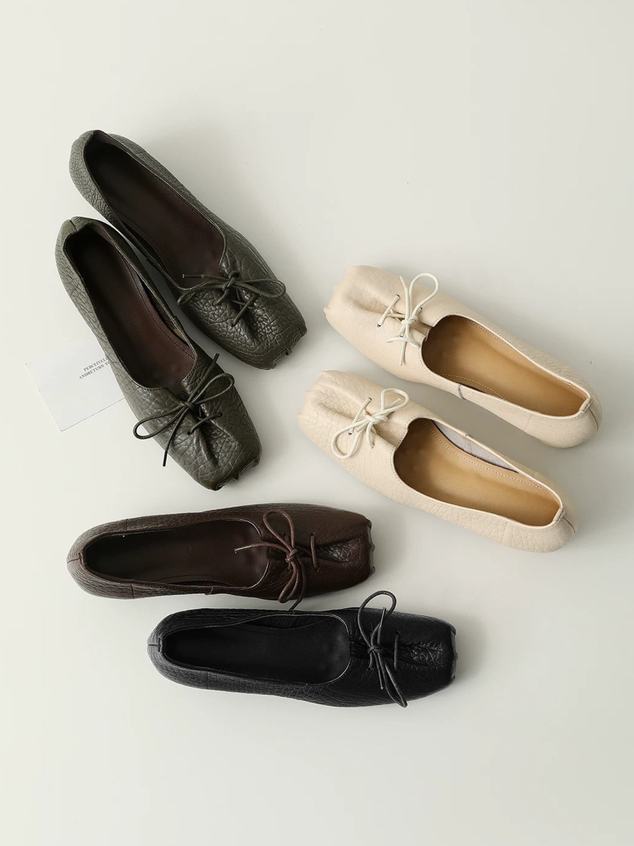 Grainé Square-Toe Ballet Pumps F0802