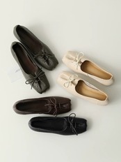Grainé Square-Toe Ballet Pumps F0802