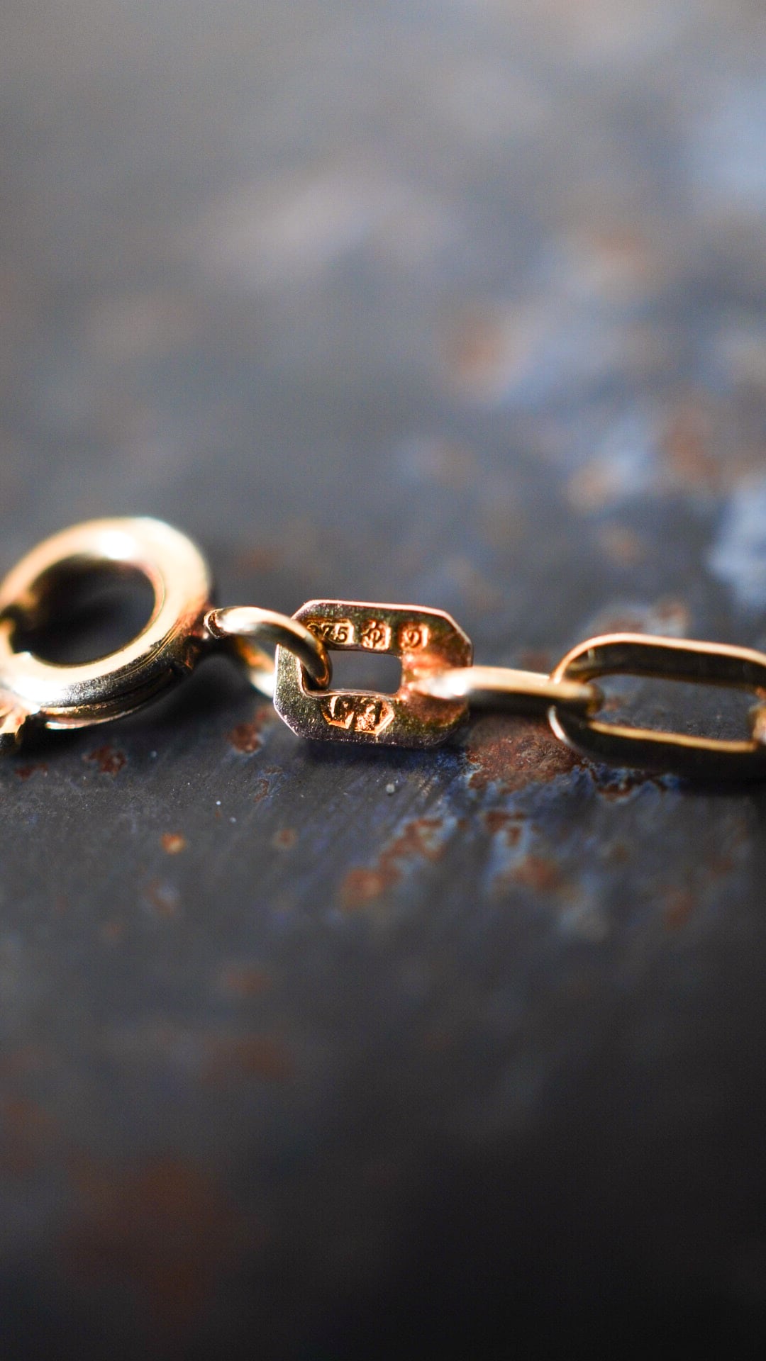 VINTAGE】U.K. VINTAGE 9ct イエロー ゴールド オーバル リンク