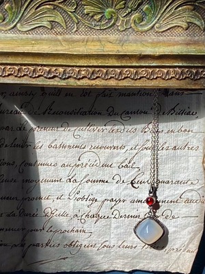 アゲート&ガーネット　ペンダント