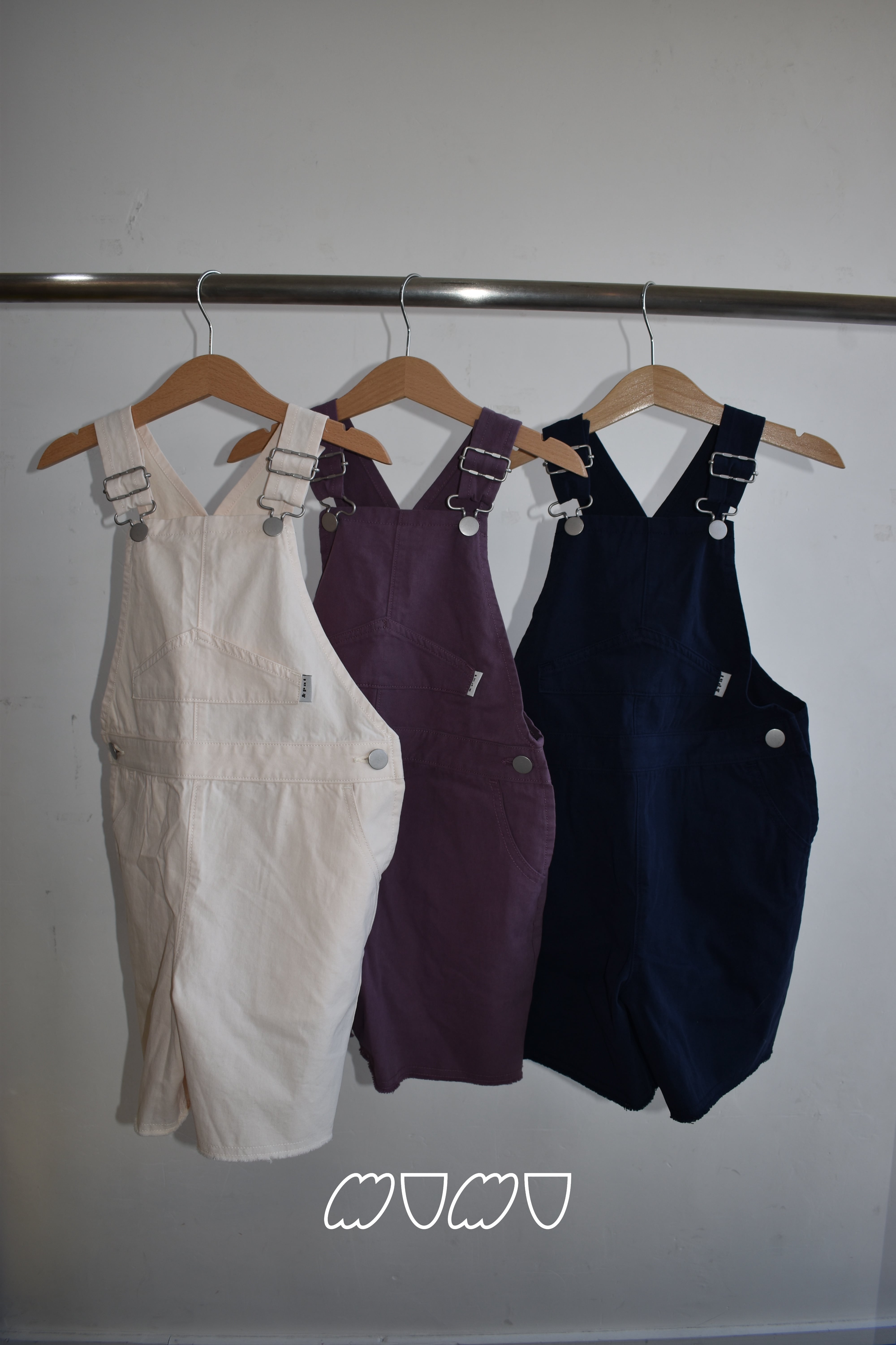 【&pal】ennui color short salopette/3color