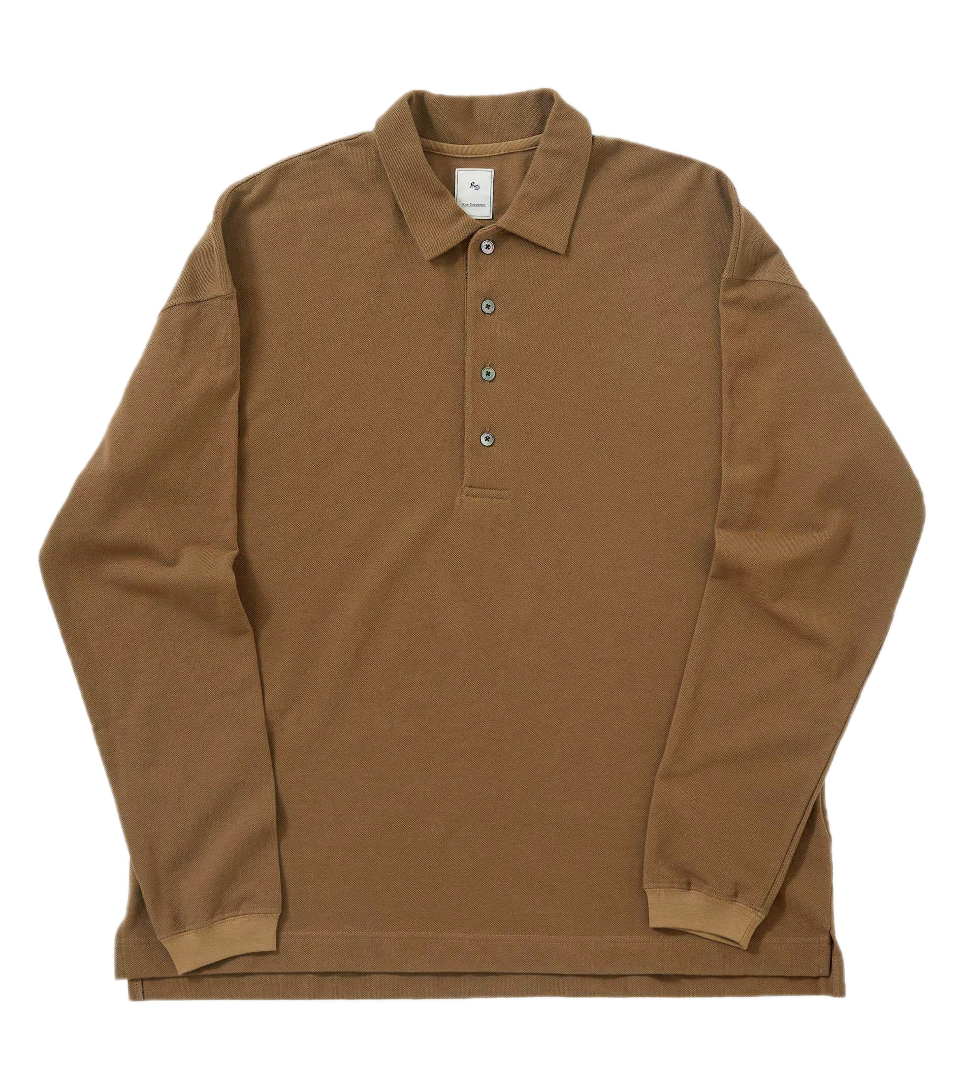 MOSS STITCH L/S POLO / ロングスリーブポロシャツ (BROWN) | KICS