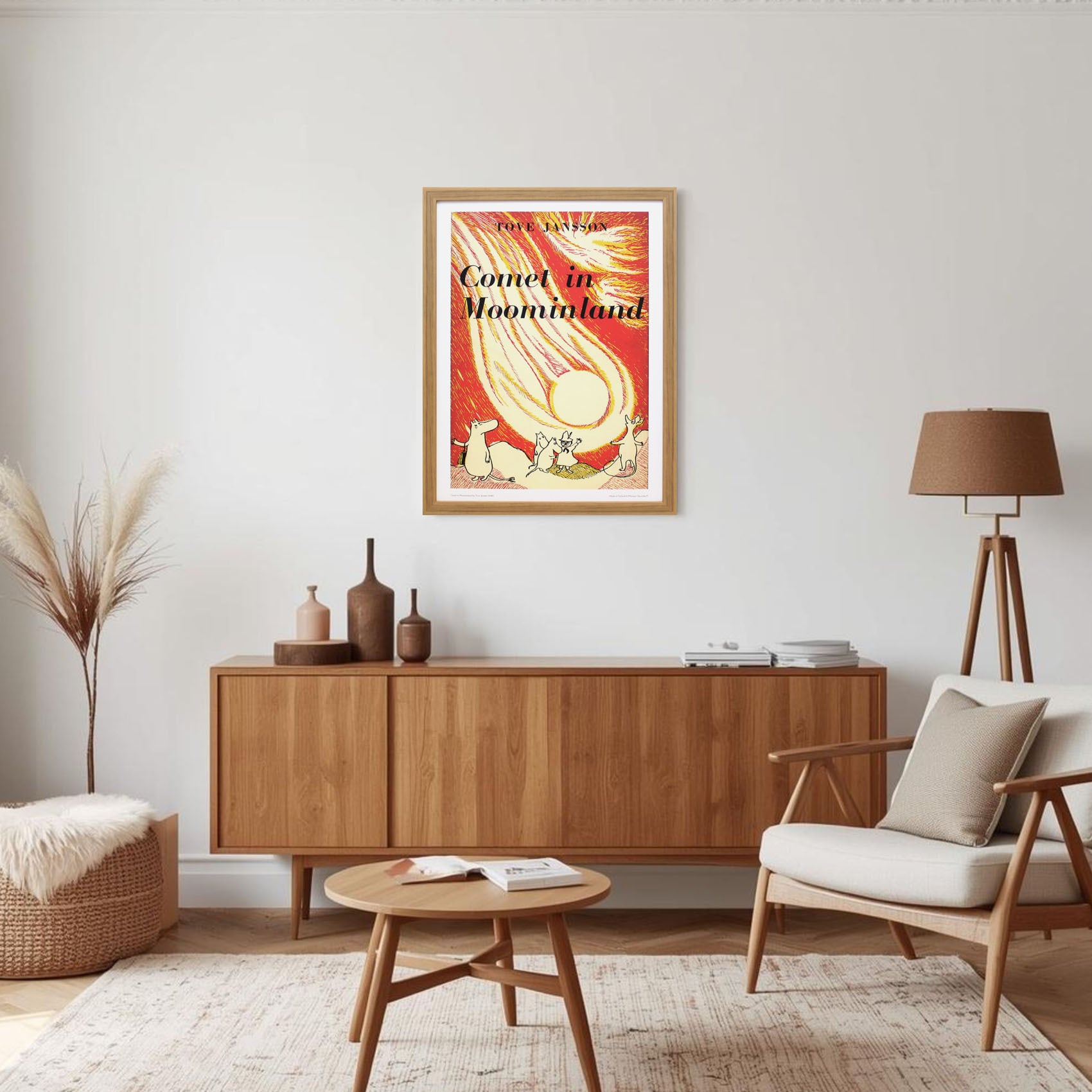 ムーミン 北欧 All Things Commerce「ムーミン谷の彗星」送料無料 フレーム 展示用フック付アートポスター 絵画 インテリア アート