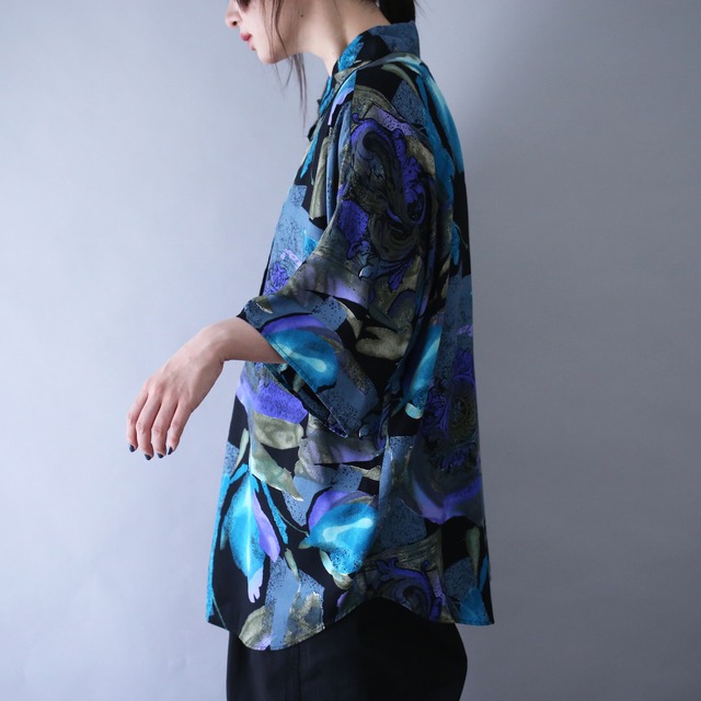 cold coloring full art pattern over silhouette h/s shirt