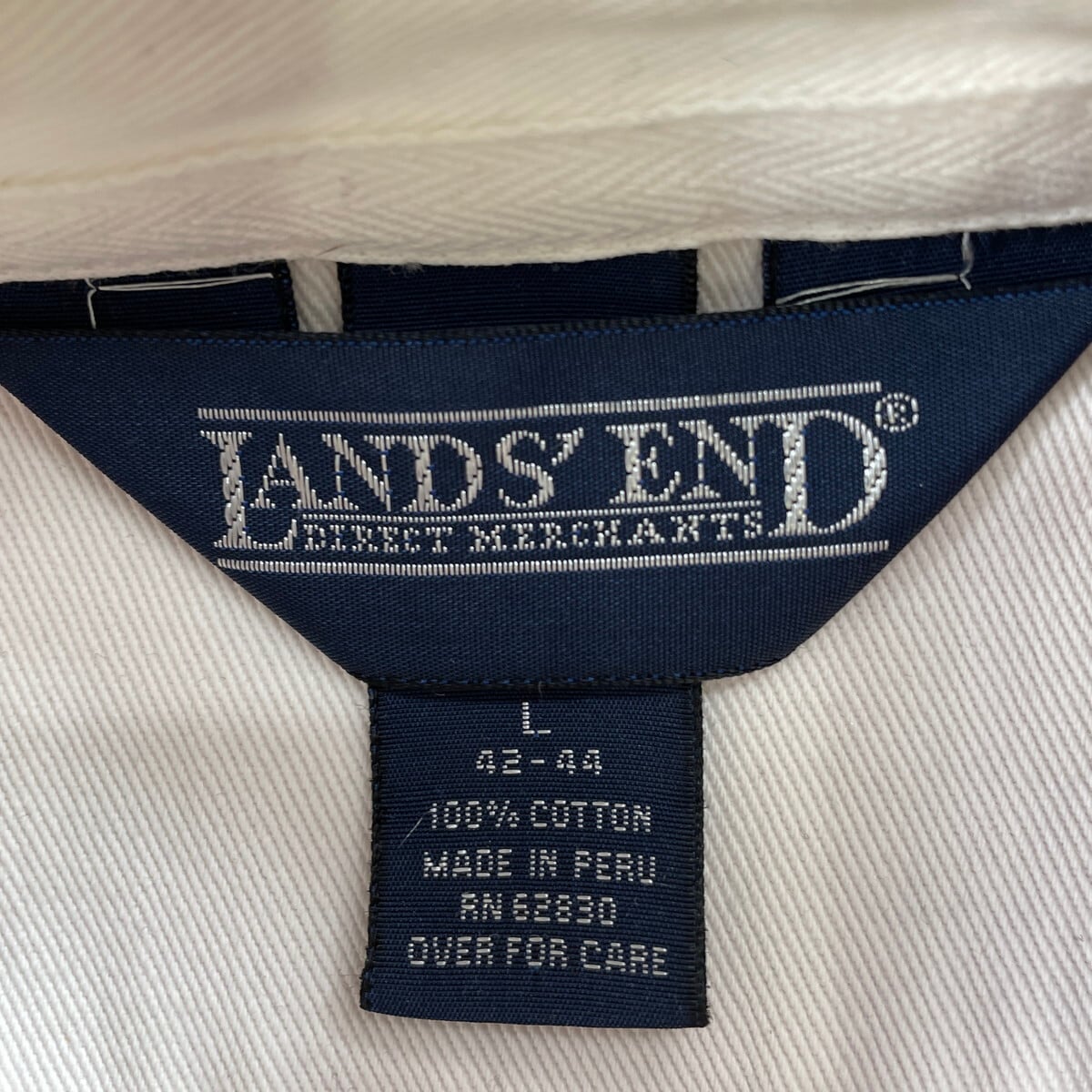 90年代 LANDS' END ランズエンド マルチボーダー ラガーシャツ メンズ