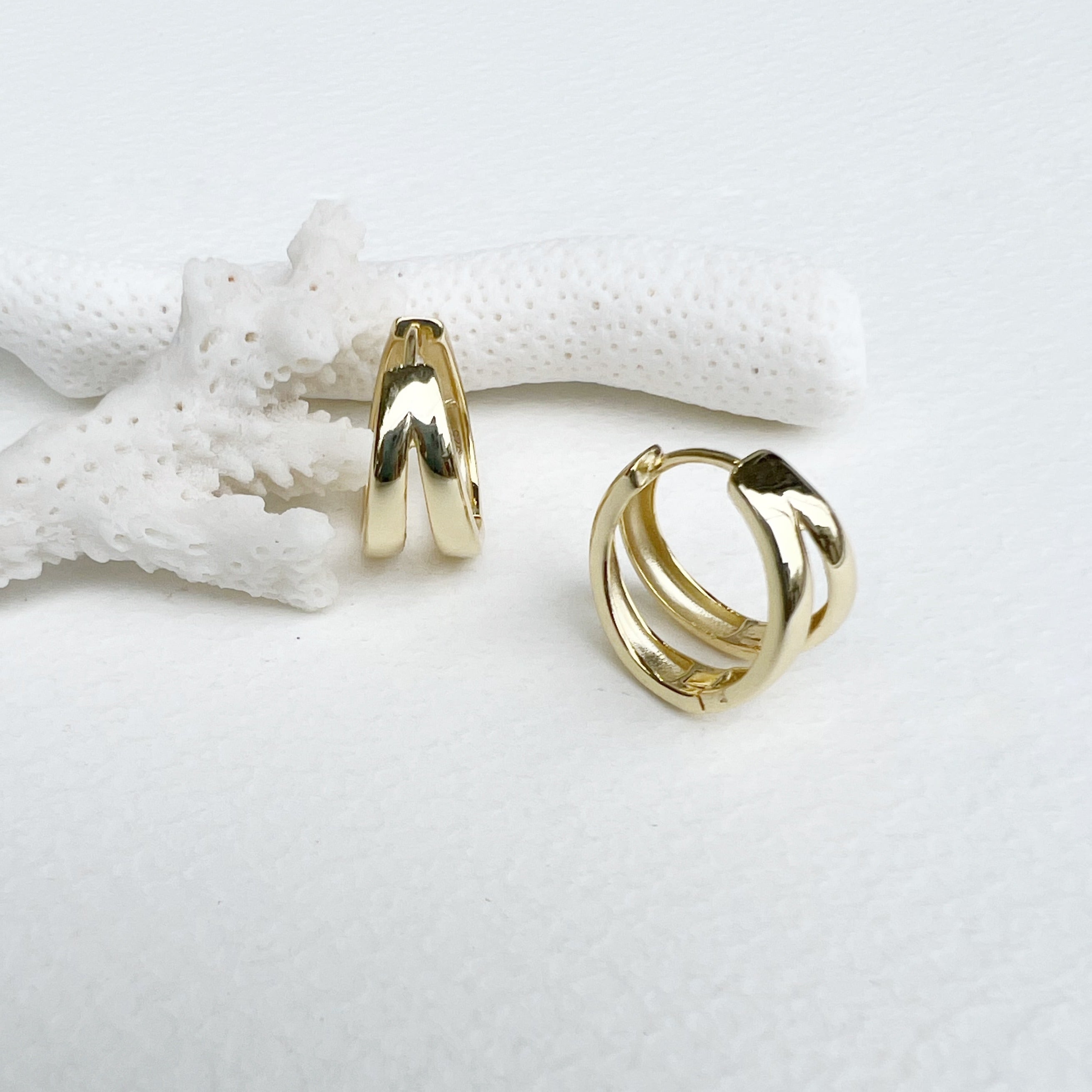 再入荷】Gold Coating カチッと ダブルフープ ピアス | 【公式通販