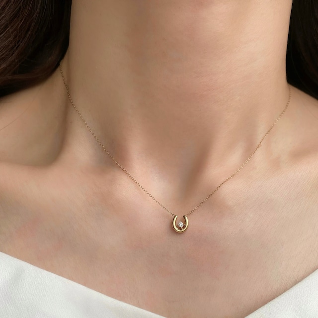 ミニ ホースシュー ジルコニア  ネックレス  MN025