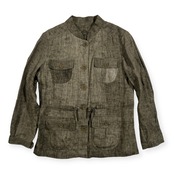 美品 ZYGA Lin’n Laundry リネン100% ズィガ ラン ランドリー ジャケット サイズ40/M /カーキ系/レディース/リトアニアリネン