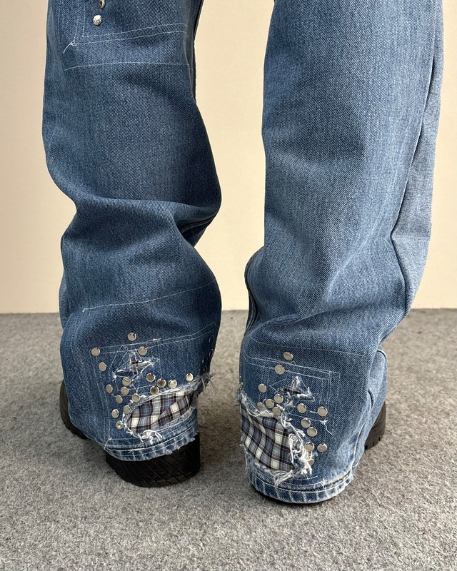 【Hannah Creak】Studded Jeans Wide Leg