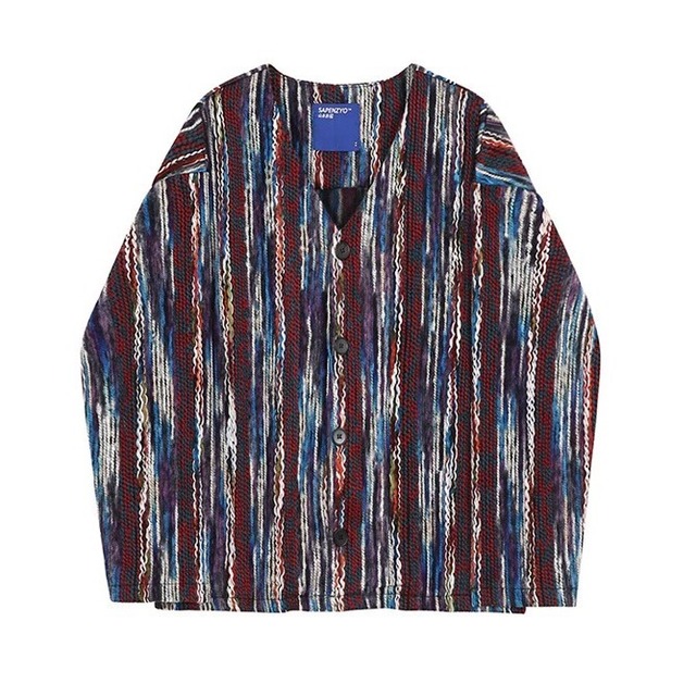 【TR1190】Knit V-neck Single Jacket