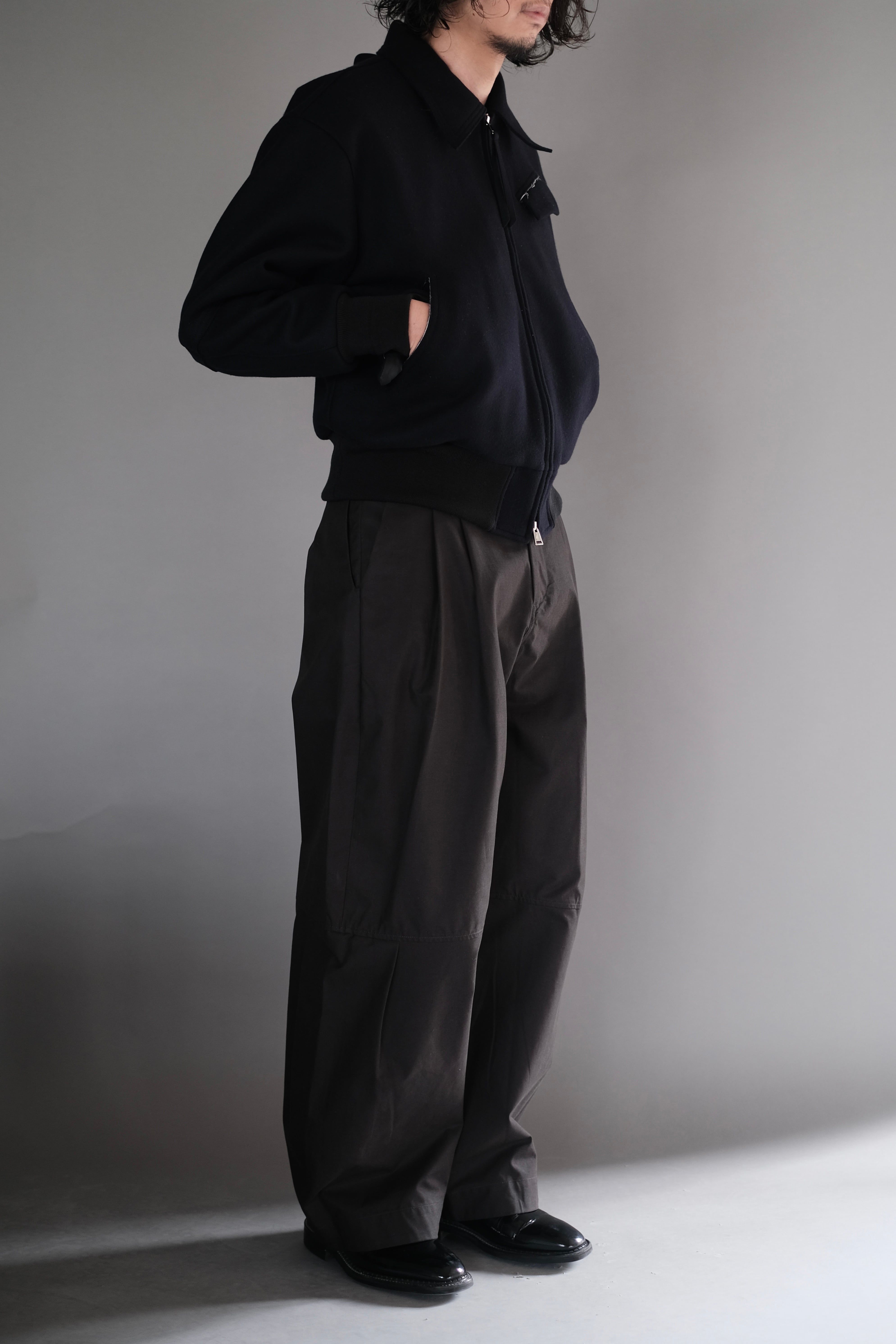 OUAT / -010- SUPER MELTON NAVY META BLOUSON | LIVING