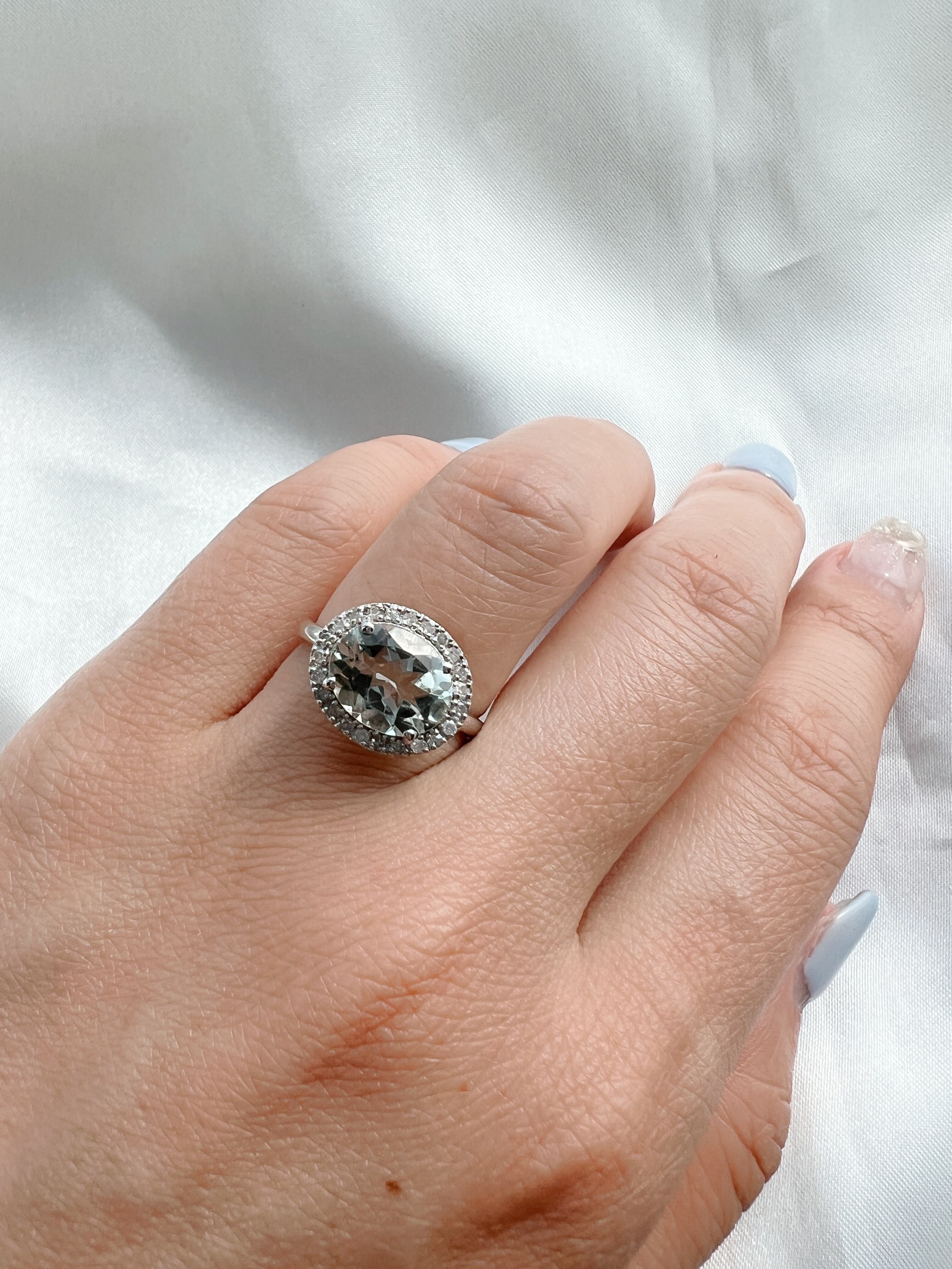 グリーンアメジスト ダイヤモンドメレリング | ＜天然石ジュエリー