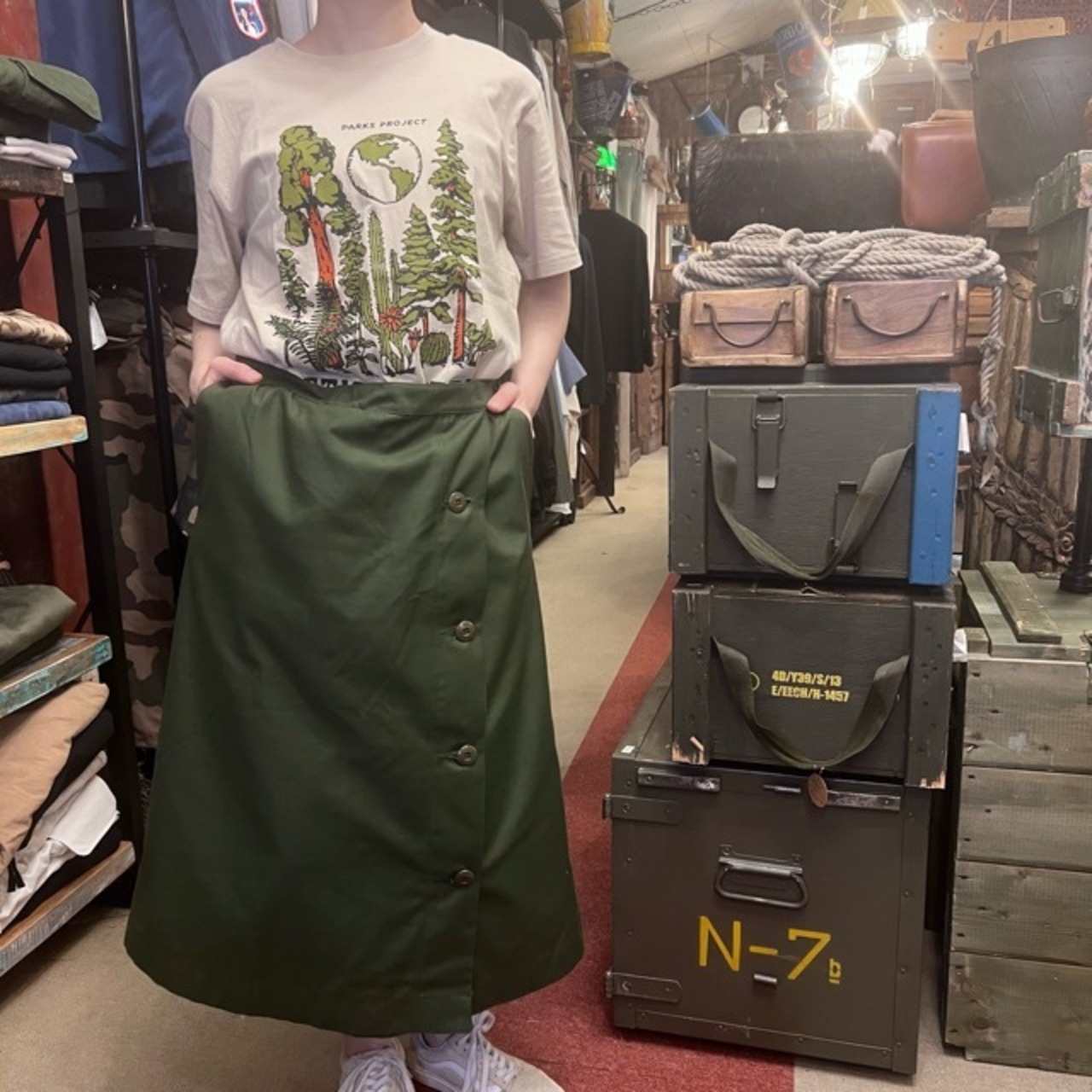 TOPANGA Lady's　PARKS PROJECTシャツ　Sサイズ　Mサイズ　Lサイズ　ベージュ　ファッション　Tシャツ　ロゴシャツ　ユニセックス　植物