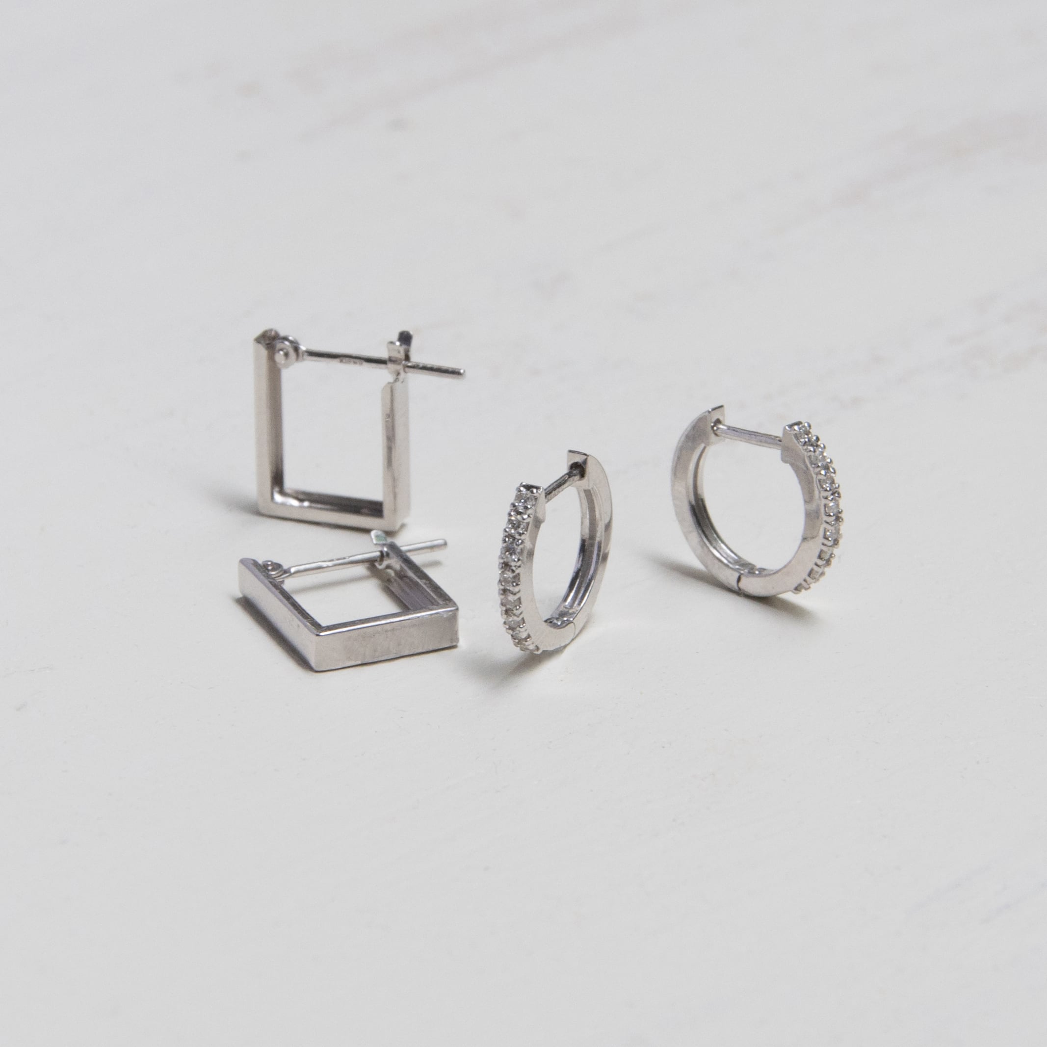 K18ホワイトゴールド 直径12mmダイヤモンドフープピアス【MKW0014P1