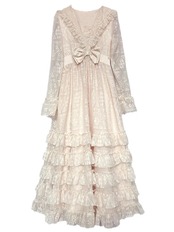 【0074】Total Lace Girly Party Short Long Sleeve Dress