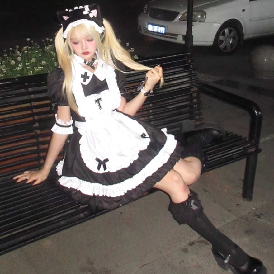 ☆スロリ ロリータ ガーリー パンク ゴシック メイド コスプレ
