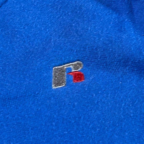 00s Russell V-neck 無地 ブルー ounce Mid L 詳細写真6