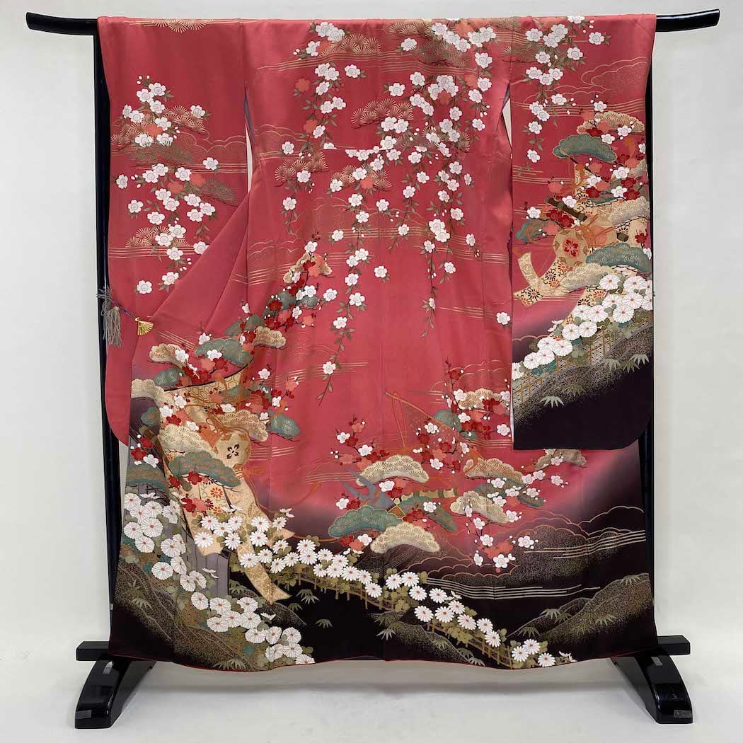 振袖 着物 課税対象 中古 リサイクル 正絹 身丈167cm L トール A1002-6
