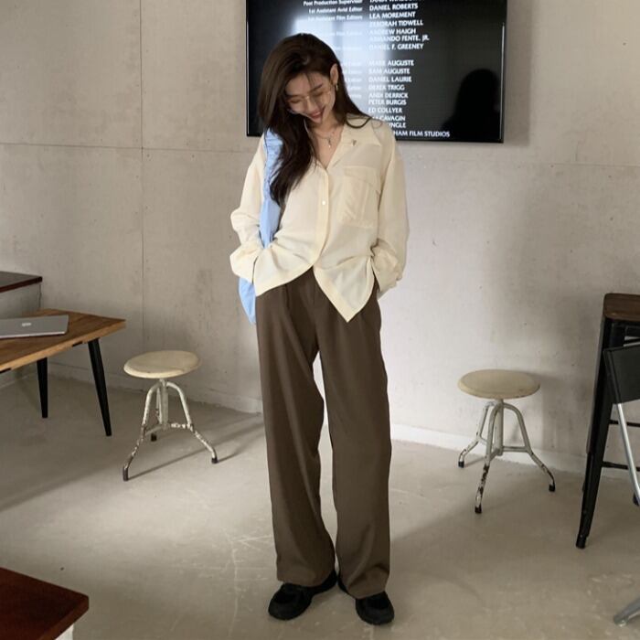 スタイルスカート スプリングカジュアルシャツ ワイドレッグパンツ ストリート 春物 ワイドパンツ モンロー47434253803