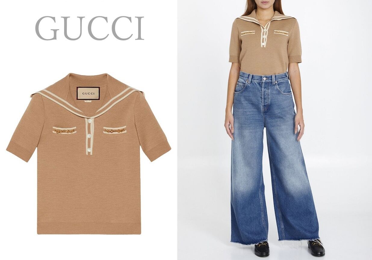 ホースビット付きウール ポロシャツ By:GUCCI(グッチ ホースビット付きウール ポロシャツ By:GUCCI(グッチ