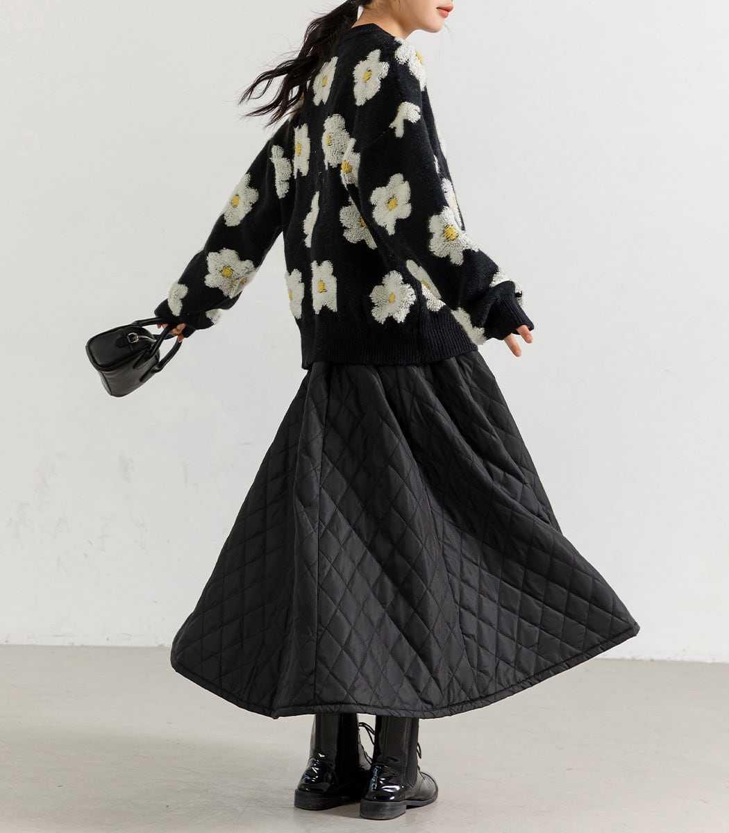 宅配便】中綿キルティングフレアスカート／skirt034 | DAY CLOSET